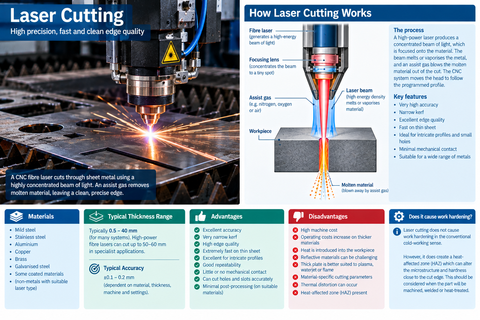 Laser Cutting Explanation CNC fibre laser cutting steel sheet