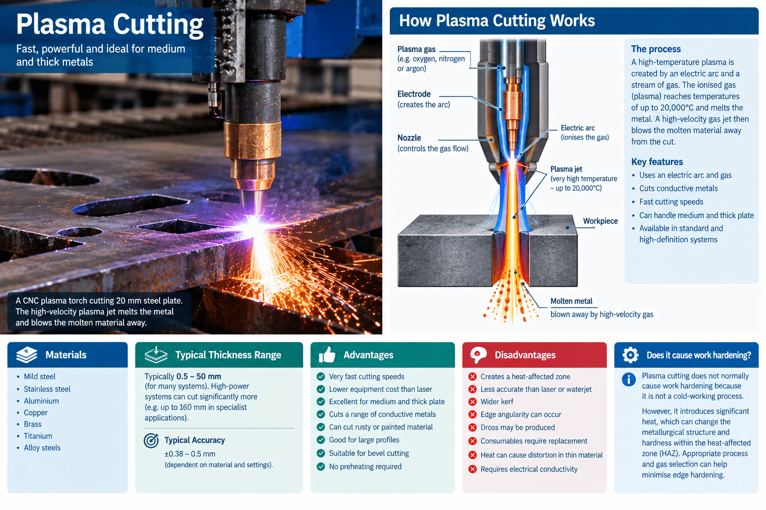 Plasma Cutting Explanation CNC plasma cutting thick steel plate